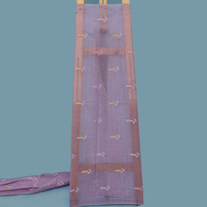 Lavender Color Chanderi Booti Fabric