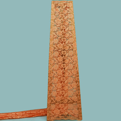 Orange Color Chantilly Net Fabric