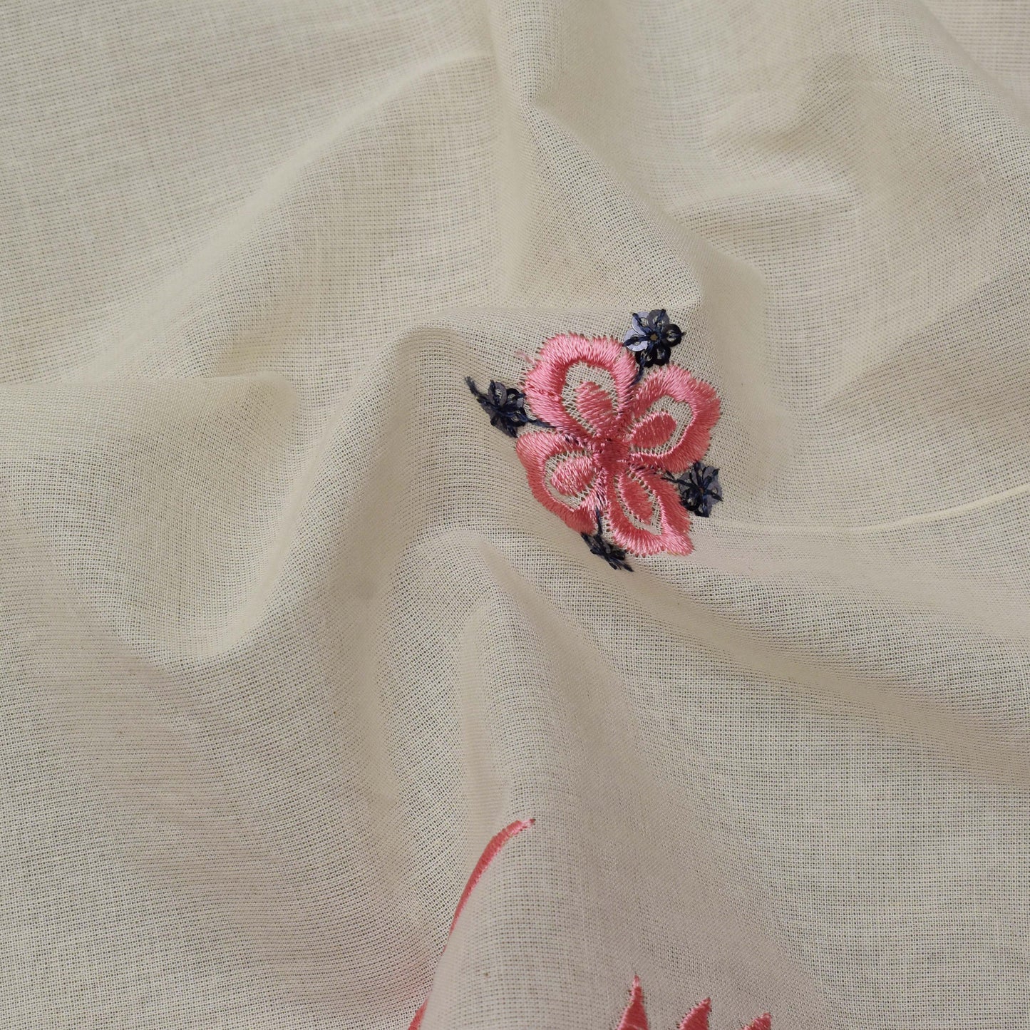 Off White Color Kora Cotton Booti Fabric