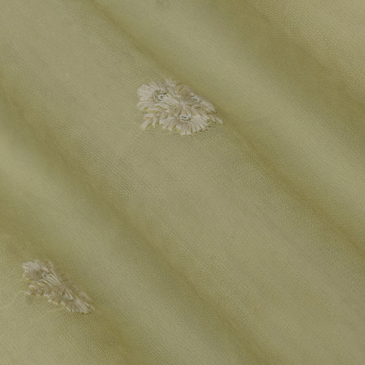 Lemon Color Georgette Booti Fabric