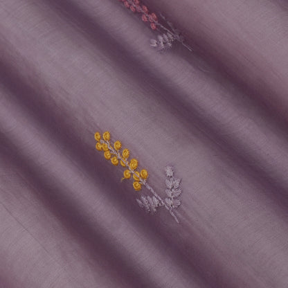 Lavender Color Chanderi Booti Fabric