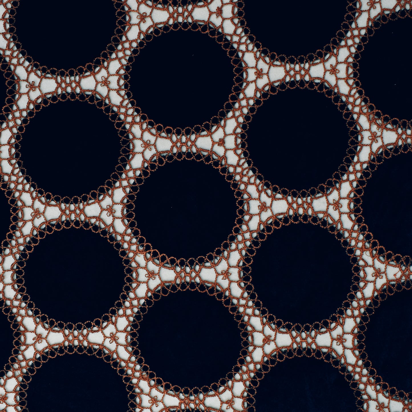 Navy Blue Color Velvet Cut Work Fabric