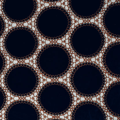 Navy Blue Color Velvet Cut Work Fabric