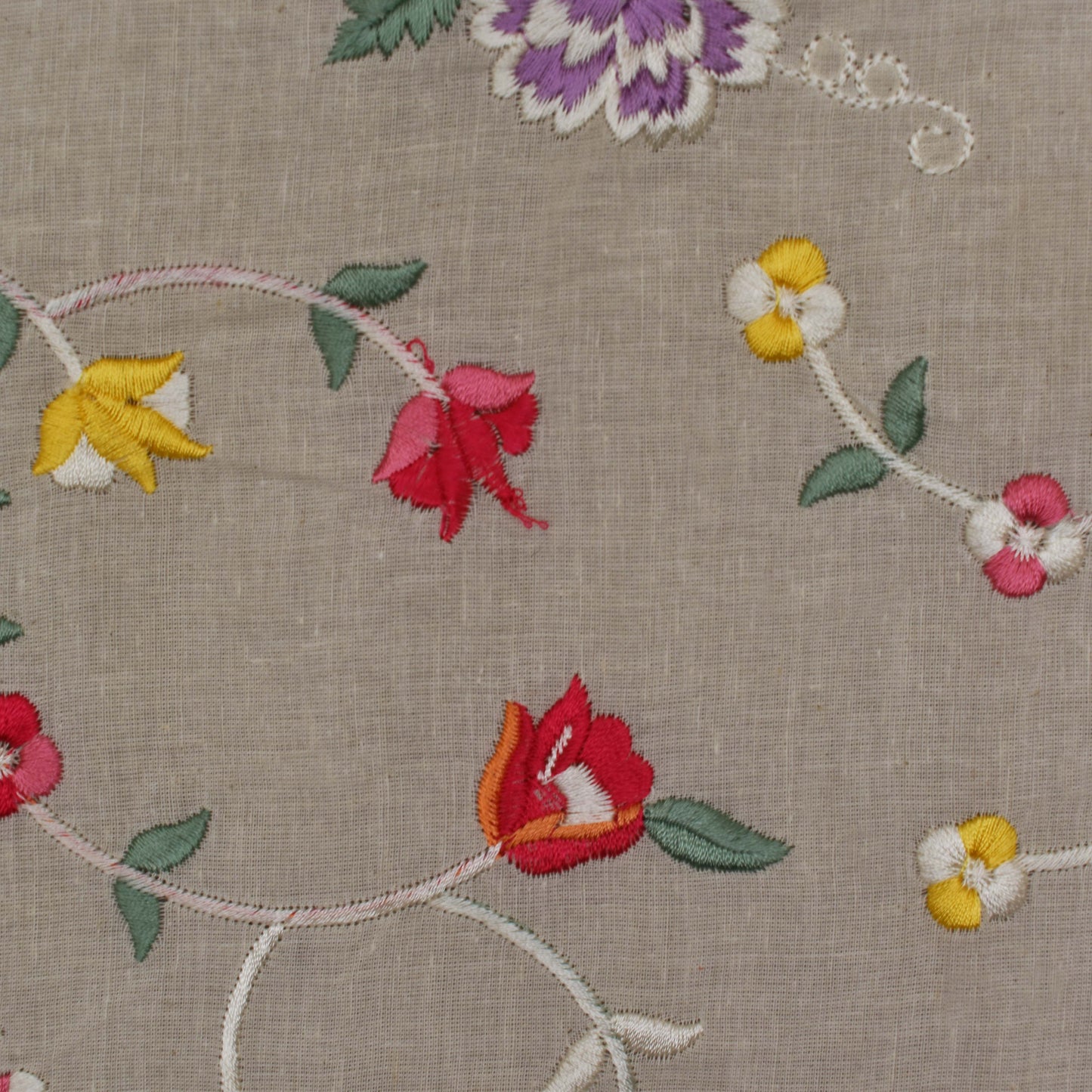 Multi Color Cotton Embroidery Fabric