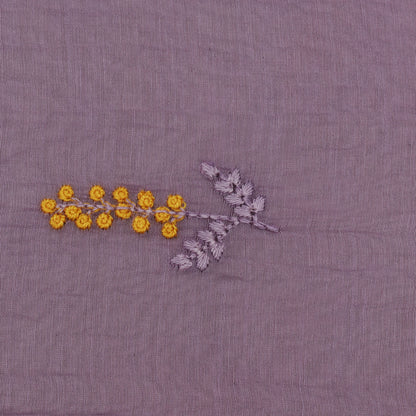 Lavender Color Chanderi Booti Fabric