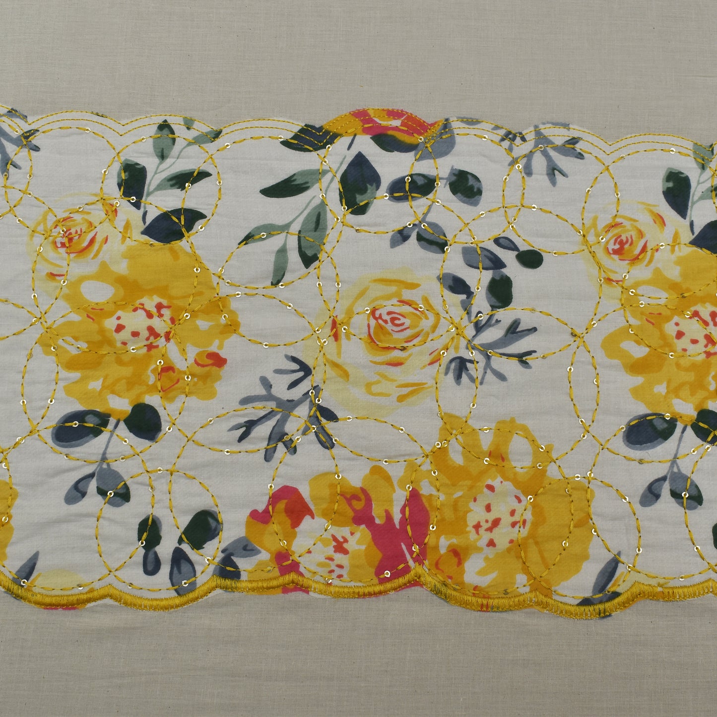 Off White Color Kora Cotton Plazo Fabric