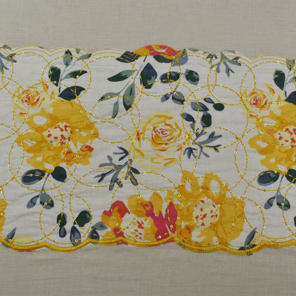 Off White Color Kora Cotton Plazo Fabric