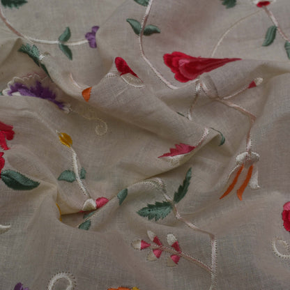 Multi Color Cotton Embroidery Fabric