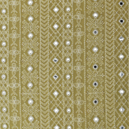 Yellow Color Georgette Embroidery Fabric