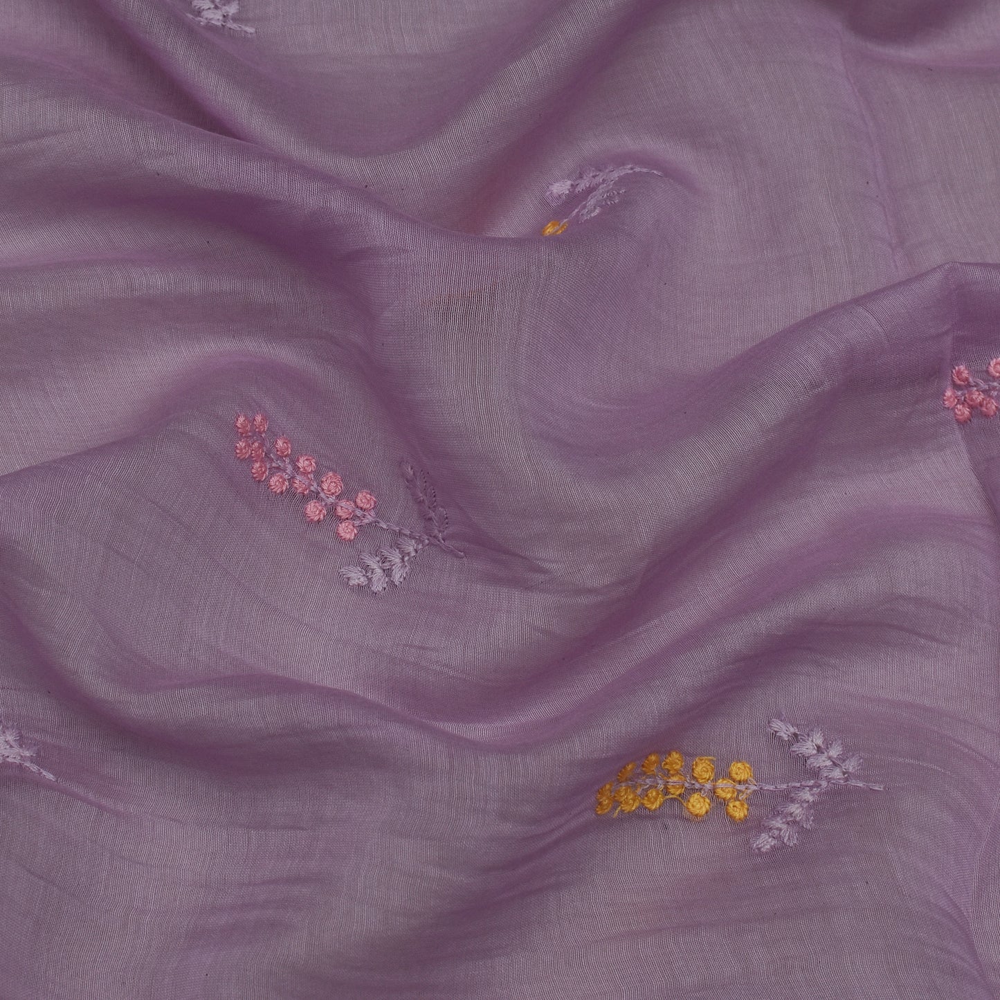 Lavender Color Chanderi Booti Fabric