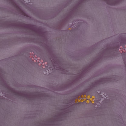 Lavender Color Chanderi Booti Fabric