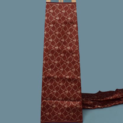 Maroon  Color Katan  Brocade Fabric