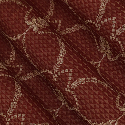Maroon  Color Katan  Brocade Fabric