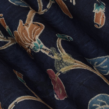 Multi Color Gicha Silk Hybrid Print Booti Fabric