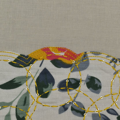 Off White Color Kora Cotton Plazo Fabric