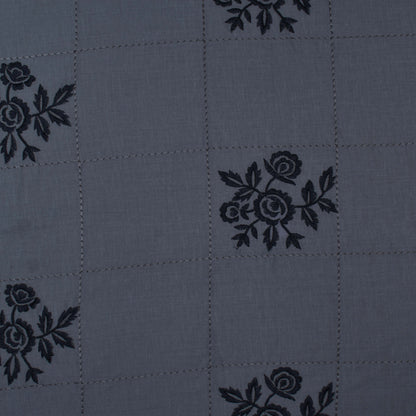 Grey Color Cotton Embroidery Fabric