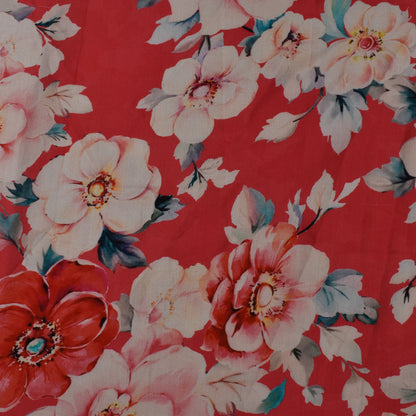 Multi Color Modal Satin Print Fabric