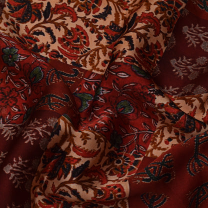 Multi Color Satin Silk Hydra Print Fabric