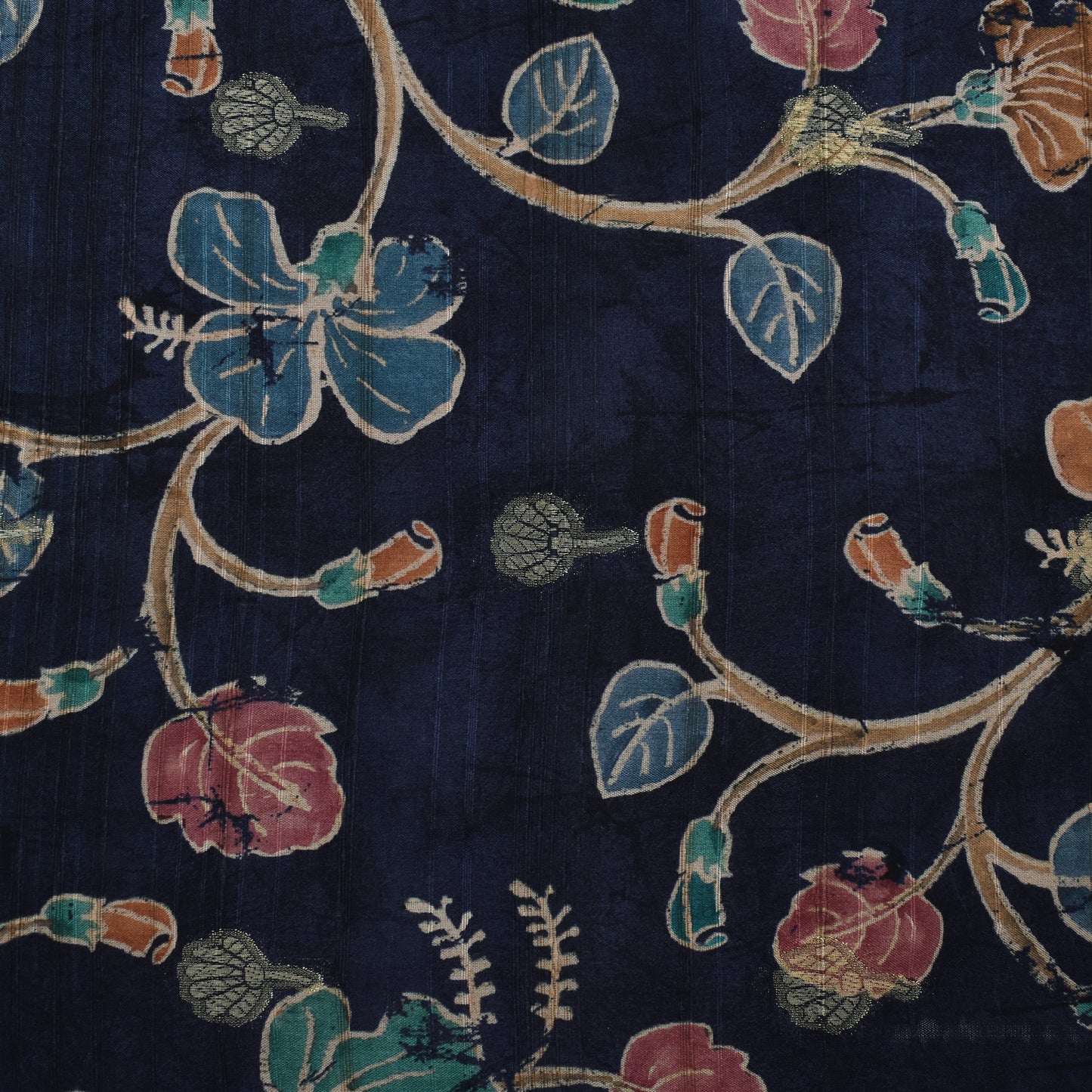 Multi Color Gicha Silk Hybrid Print Booti Fabric