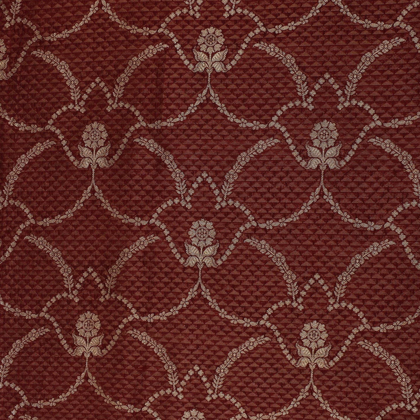 Maroon  Color Katan  Brocade Fabric