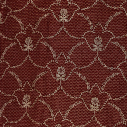 Maroon  Color Katan  Brocade Fabric