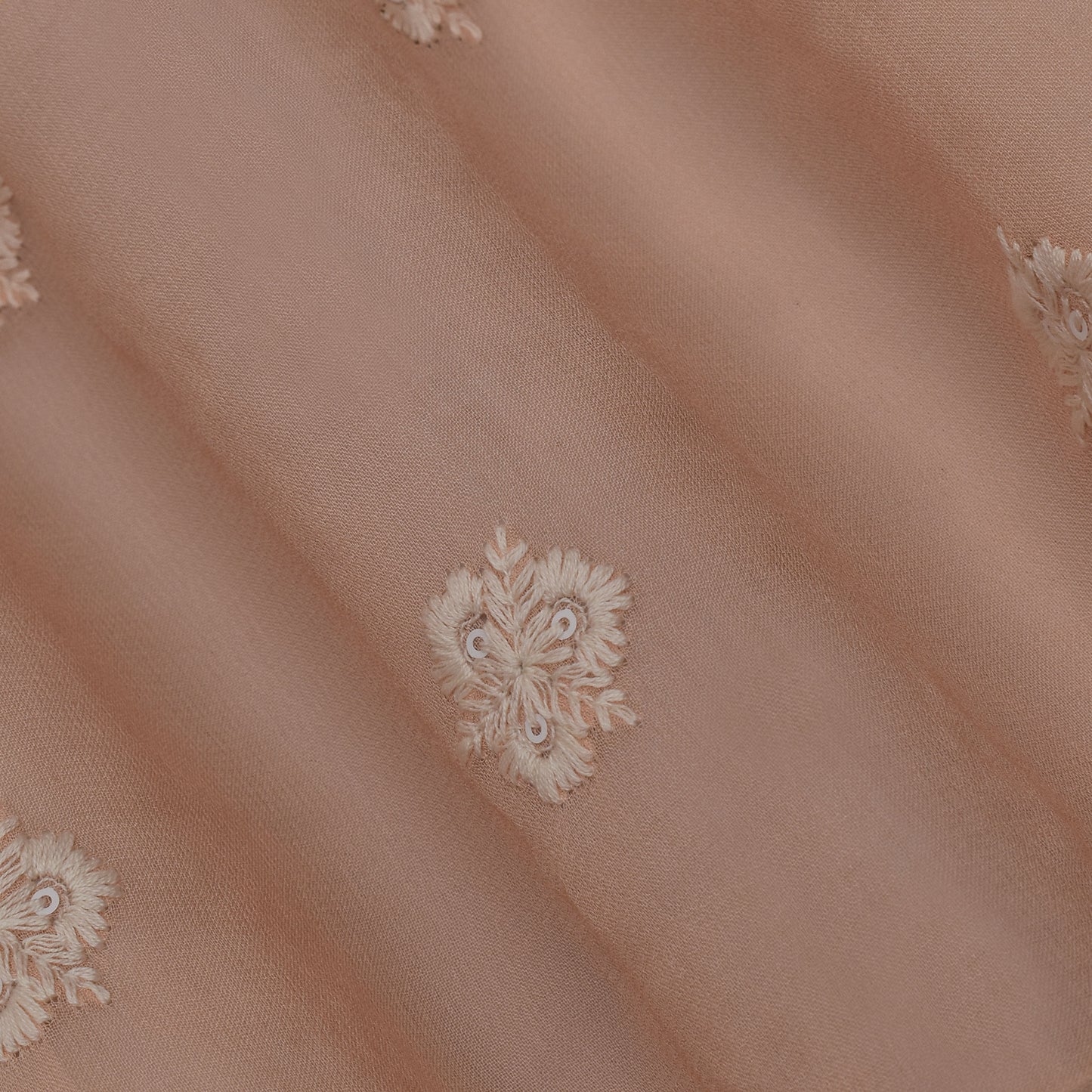 Peach Color Georgette Booti Fabric