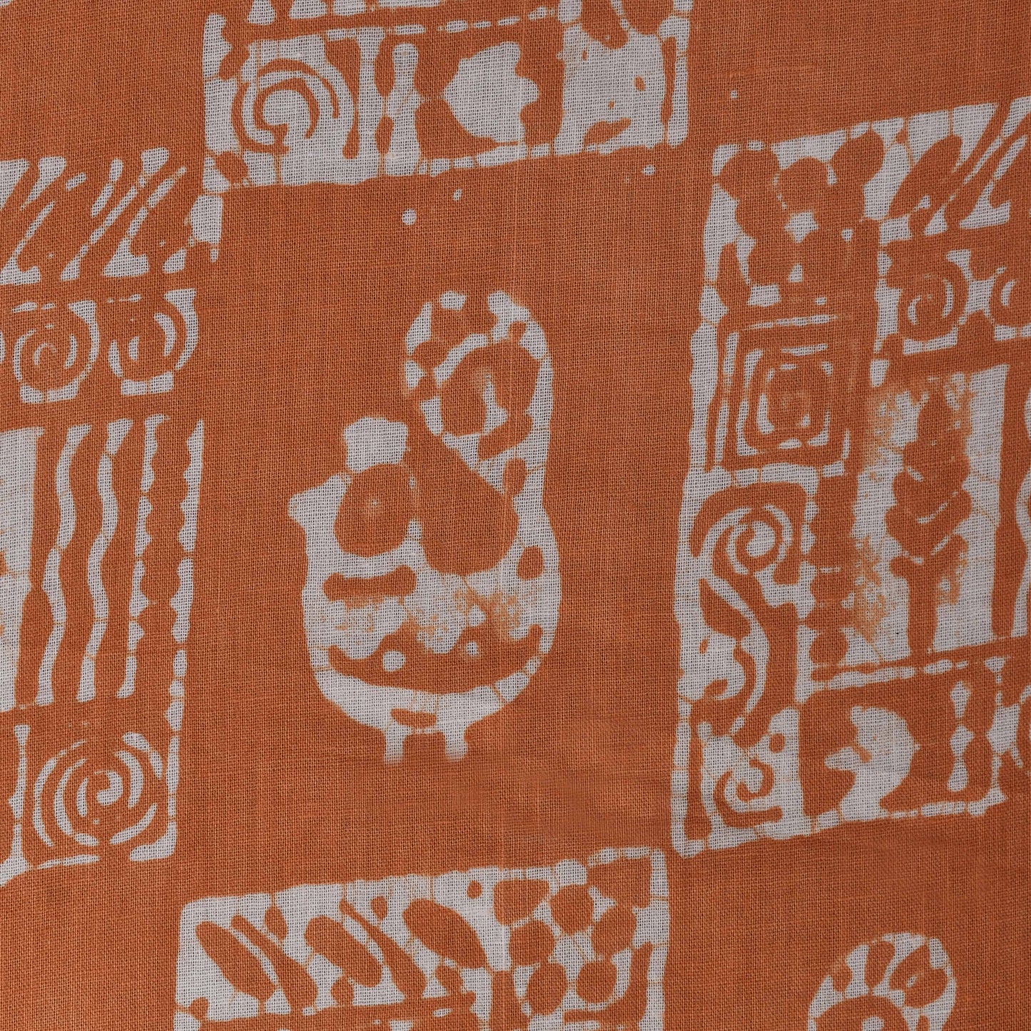 Rust Color Cotton Batik Print Fabric