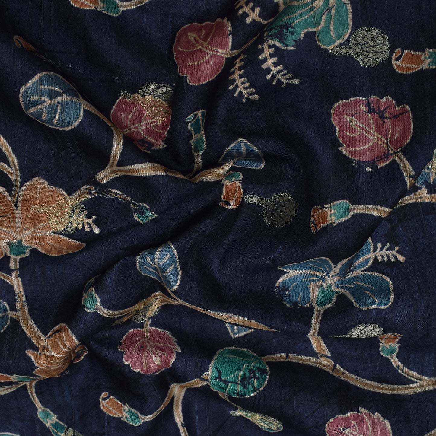 Multi Color Gicha Silk Hybrid Print Booti Fabric