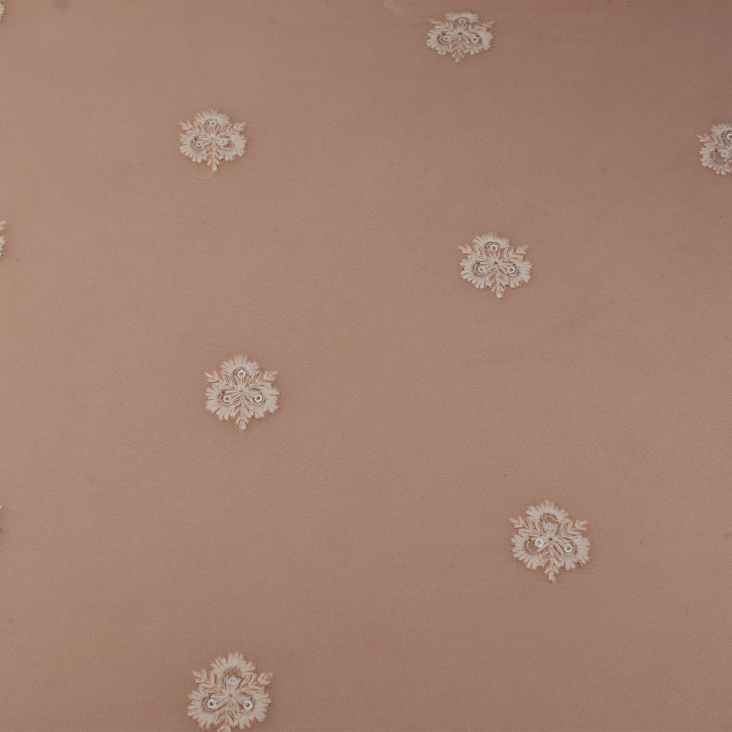 Peach Color Georgette Booti Fabric