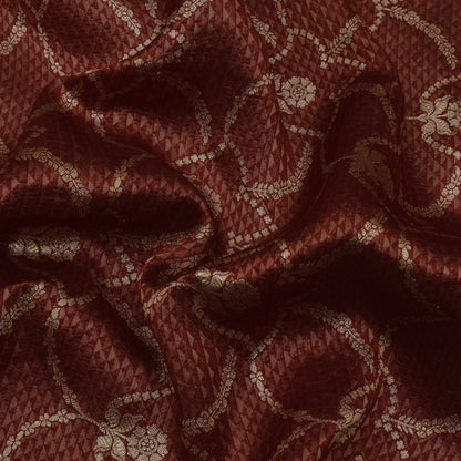 Maroon  Color Katan  Brocade Fabric