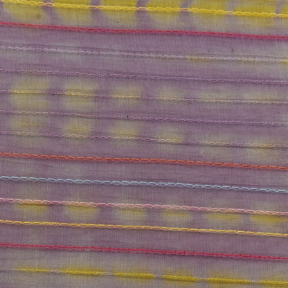 Multi Color Chanderi Kantha Work Tie And Dye Fabric
