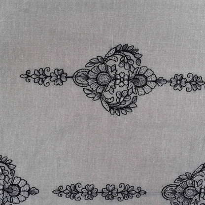 White Color Cotton Embroidery Fabric