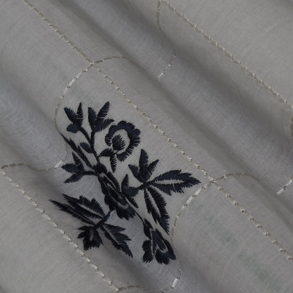 White Color Cotton Embroidery Fabric