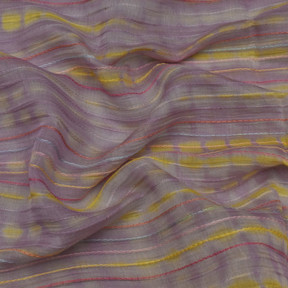 Multi Color Chanderi Kantha Work Tie And Dye Fabric