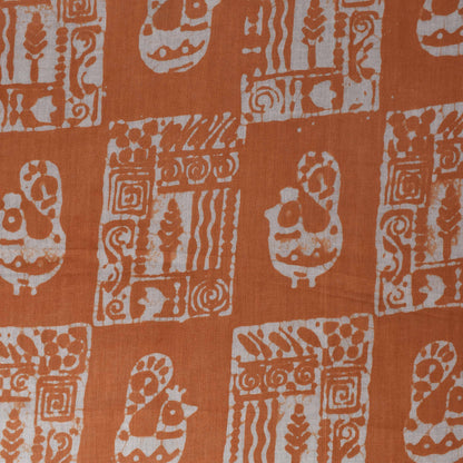 Rust Color Cotton Batik Print Fabric