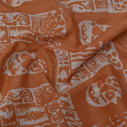 Rust Color Cotton Batik Print Fabric