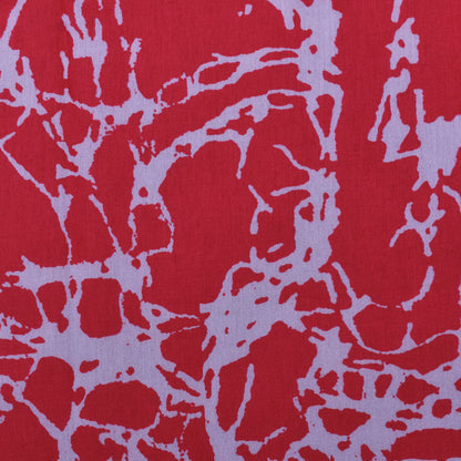 Magenta Color Slub Tussar Print Fabric