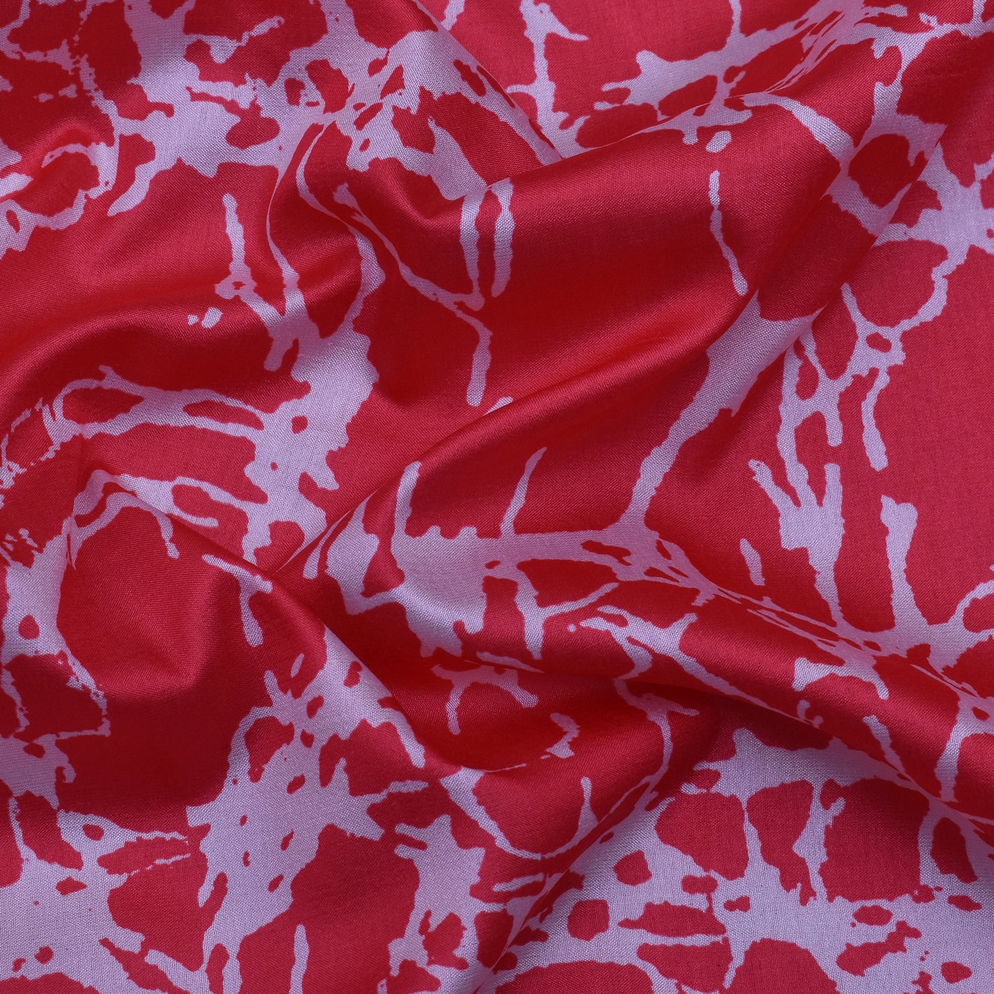 Magenta Color Slub Tussar Print Fabric