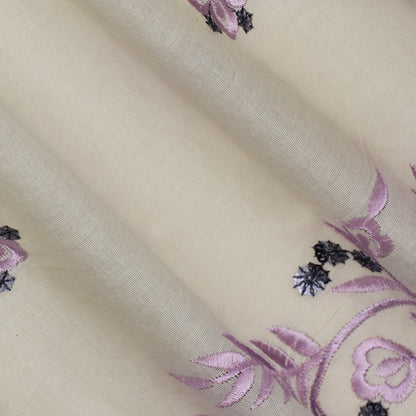 Off White Color Kora Cotton Booti Fabric