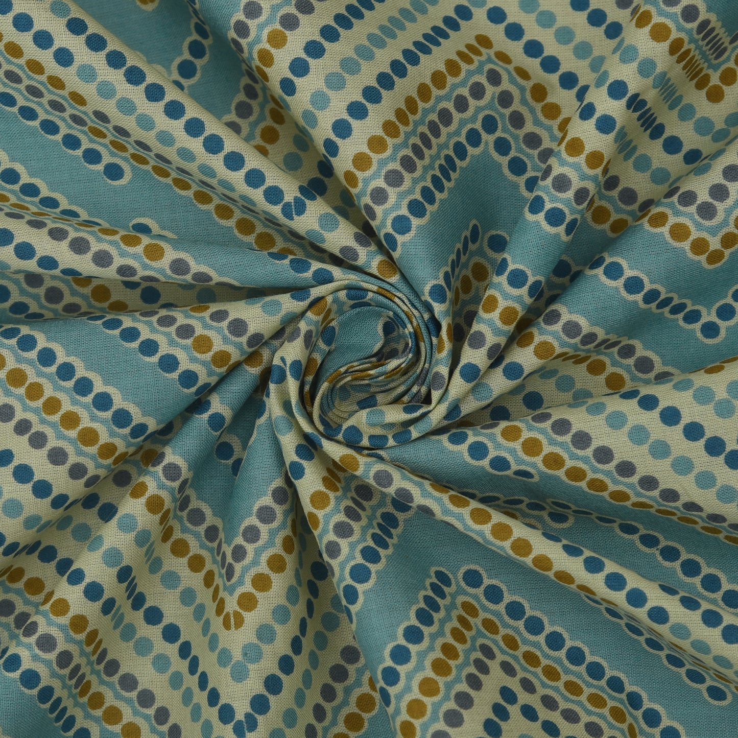 Polka Dot Zig Zag Cotton Print Fabric