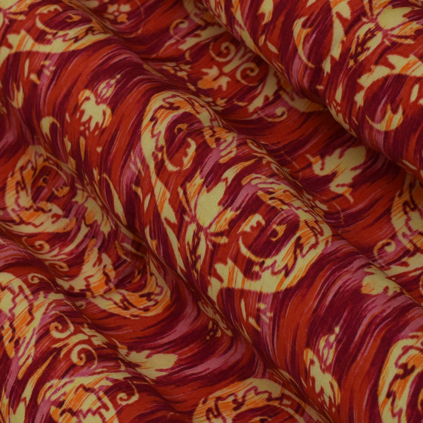 Multi Color Modal Satin Print Fabric