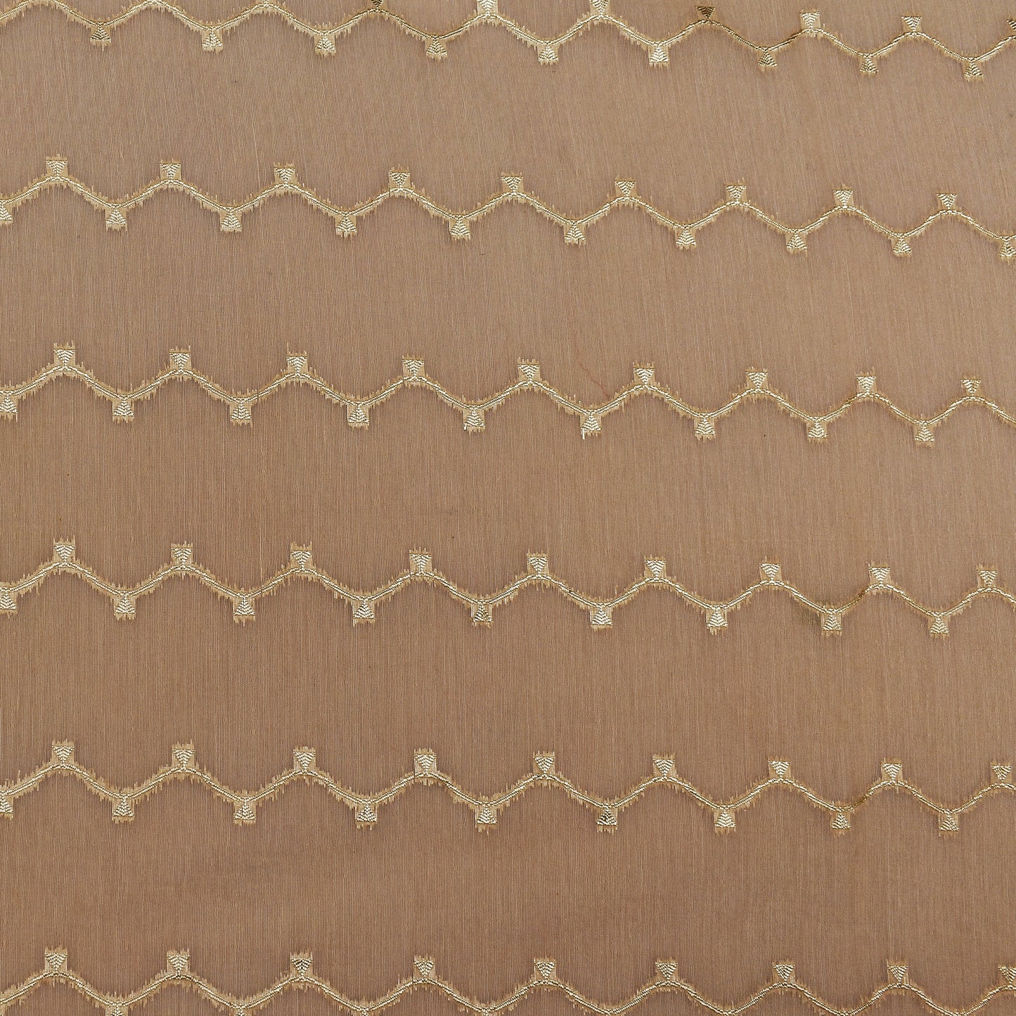 Beige Color Chanderi Stripe Fabric