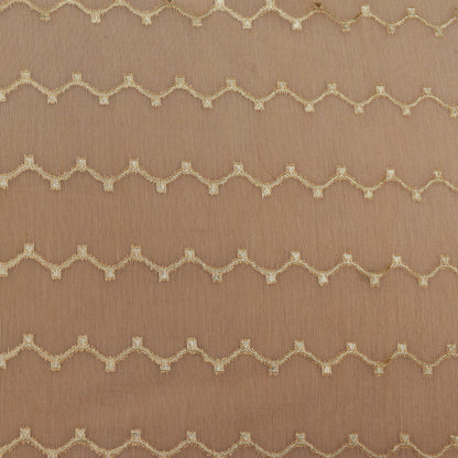 Beige Color Chanderi Stripe Fabric