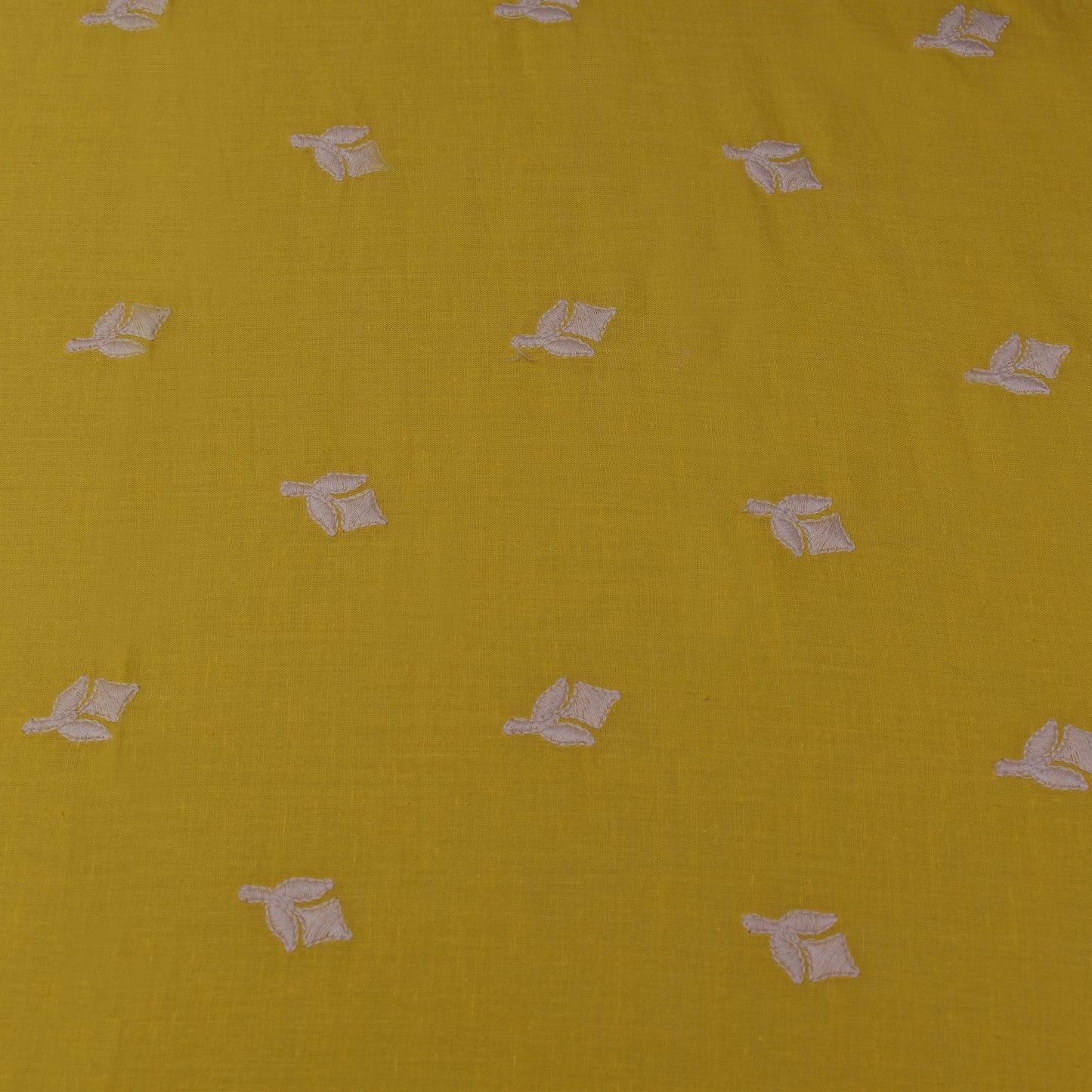 Yellow Color Cotton Booti Fabric