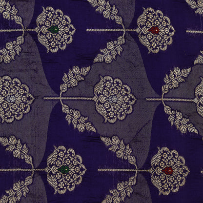Purple Color Katan Meena Brocade Fabric
