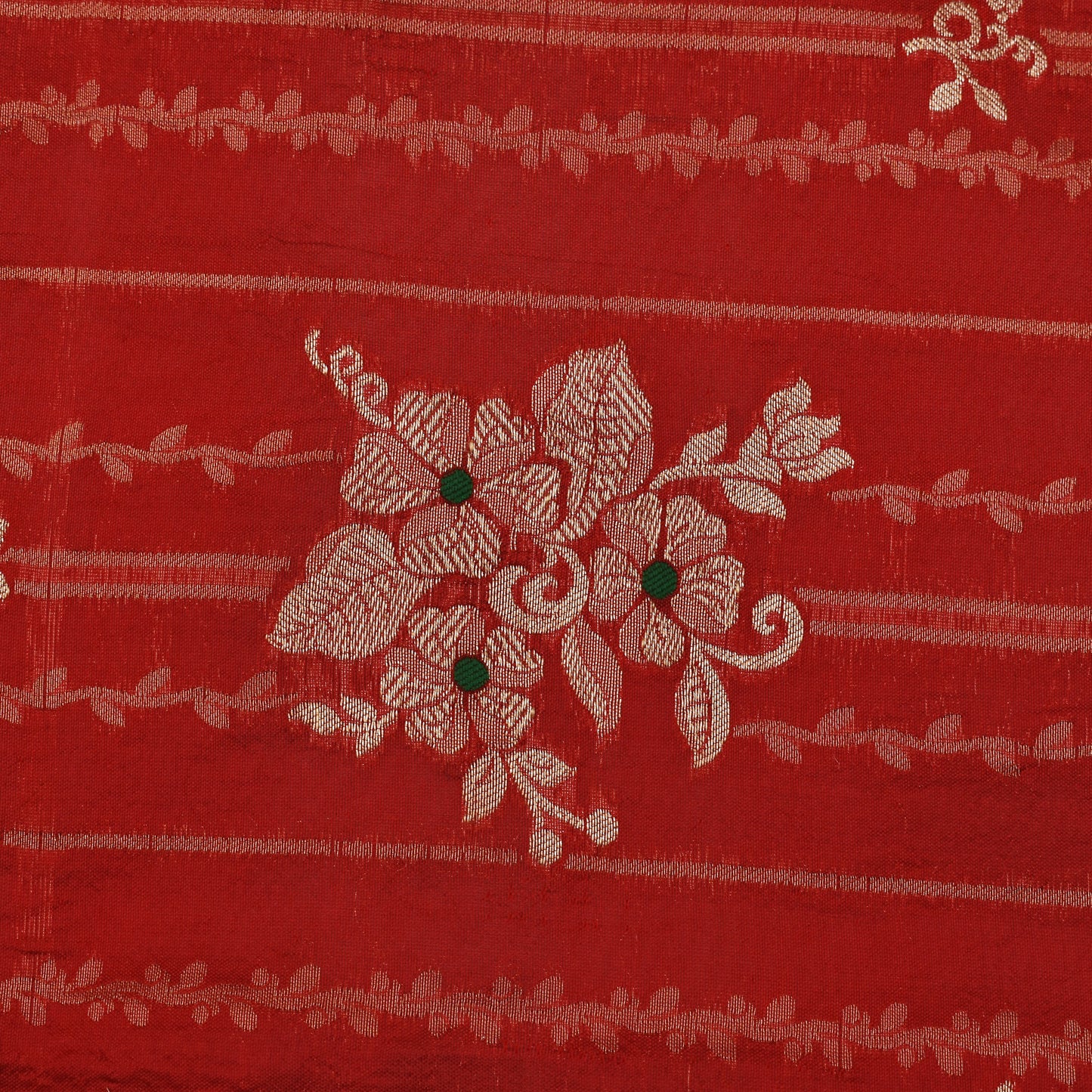 Red Color Katan Meena Brocade Fabric