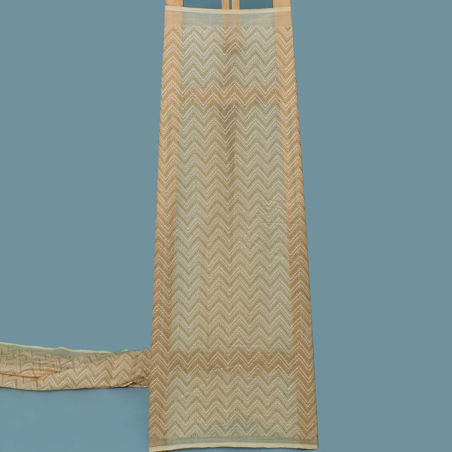 Beige Color Chanderi Booti Fabric