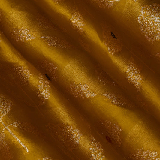Mustard Color Katan Meena Brocade Fabric