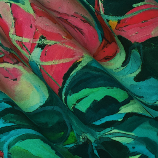 Multi Color Crepe Print Fabric