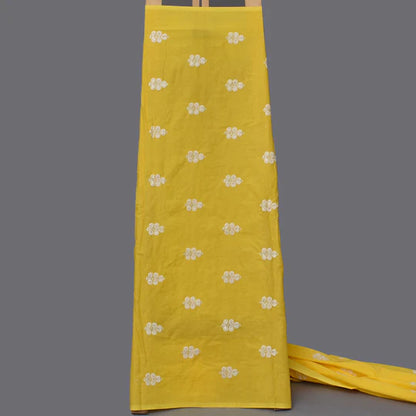 Yellow Color Cotton Booti Fabric (Cut Pieces 3Mtr)